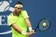 NEW YORK, NY - SEPTEMBER 05:  Juan Martin del Potro of Argentina returns a shot to against Dominic Thiem of Austria during his fourth round Men's Singles match on Day Eight of the 2016 US Open at the USTA Billie Jean King National Tennis Center on September 5, 2016 in the Flushing neighborhood of the Queens borough of New York City.  (Photo by Al Bello/Getty Images)